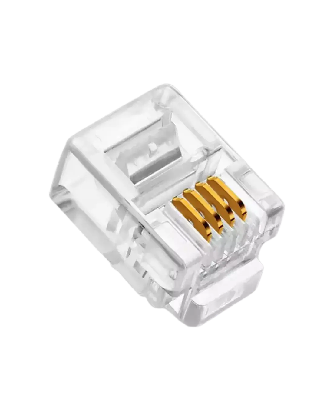 CONNECTOR RJ11 MACHO UTP CAT 3 PARA CABLE PLANO 3µ ORO