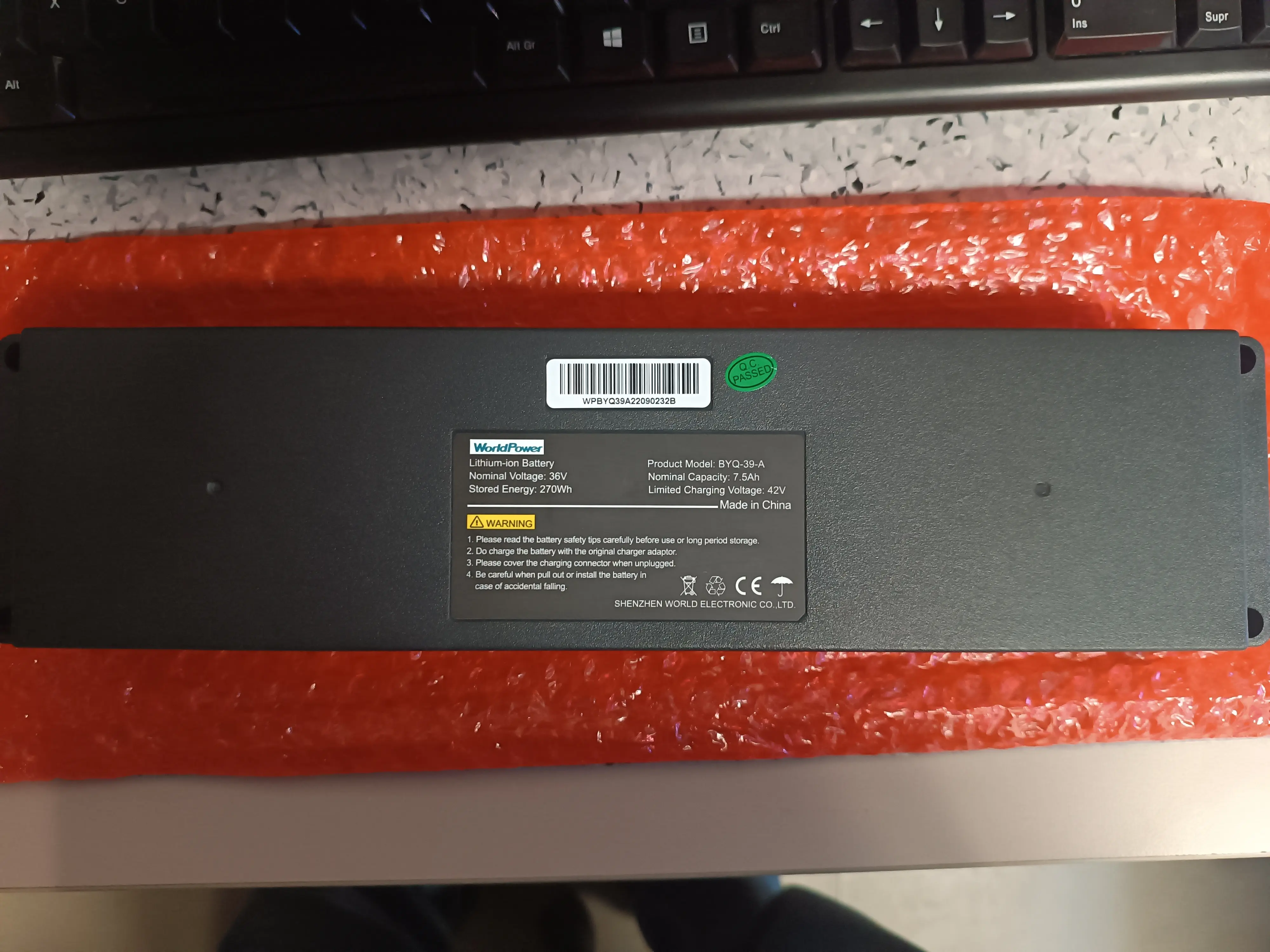 BATTERY 36V BYQ-39-A U2