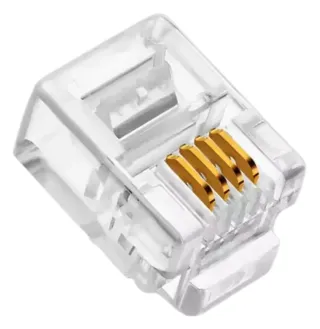 CONNECTOR RJ11 MACHO UTP CAT 3 PARA CABLE PLANO 3µ ORO
