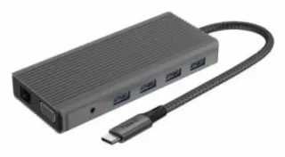 BE-HUB3 Hub Multipuertos 12-1. 1HDMI, 1DP, 1VGA, 4USB, 1SD, 1TF, 1JACK, 1RJ45, 1USB-C