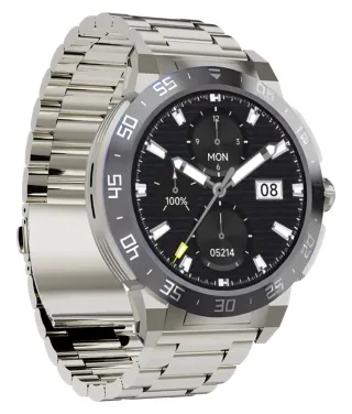 BE-50G Smart Watch Gris Pulso Metalico Plateado