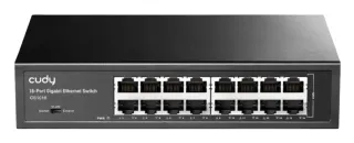 Switch Gigabit Metálico 16 Puertos 10/100/1000 con Modo VLAN y Extensión 250M