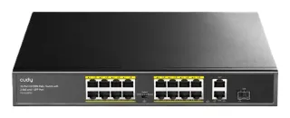 Switch POE+ 16 Puertos 10100M 2 Uplink Gigabit 1 SFP 200W FS1018PS1