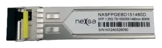 Transceptor SFP Bidi 1000BASE-BX-D 1.25GBPS TX1550NM RX1490NM 80KM LC Monomodo DOM NXSFPGEBD151480D