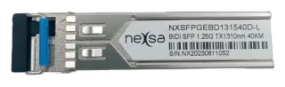 Transceptor SFP Bidi 1.25GBPS TX1310NM RX1550NM 40KM LC Monomodo DDM NXSFPGEBD131540D-L