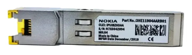 Transceptor SFP Gige Base-t RJ45 Cobre DDM -40 a 85°C 3HE11904AARB01