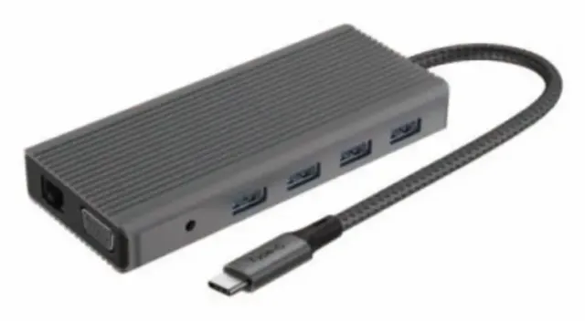 BE-HUB3 Hub Multipuertos 12-1. 1HDMI, 1DP, 1VGA, 4USB, 1SD, 1TF, 1JACK, 1RJ45, 1USB-C