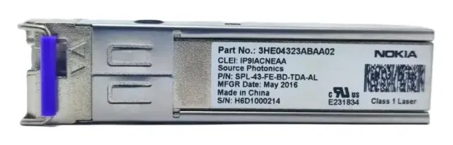 Transceptor SFP Bidi Monomodo 40KM LC Simplex DOM 3HE04323AB