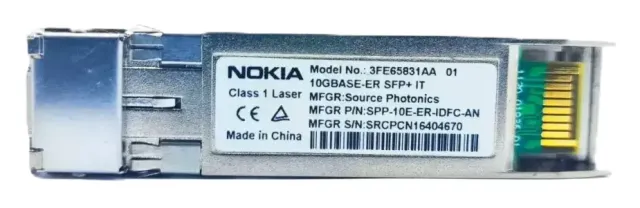 Transceptor SFP+ 10GBASE-ER 1550NM 40KM LC Monomodo Industrial Taa 3FE65831AA-C