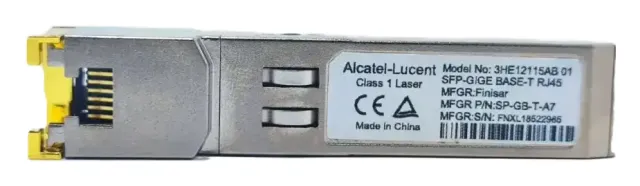 Transceptor SFP Cobre 10/100/1000BASE-TX RJ-45 Taa Comercial 0 a 70°C 3HE12115AB-C