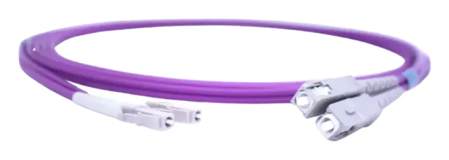 Patch Cord Fibra Óptica Multimodo OM4 Dúplex LC PC a SC PC LSZH S12M