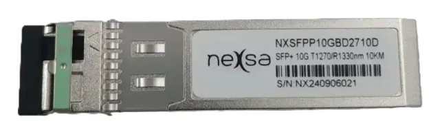 Transceptor SFP+ Bidi 10G TX1270NM RX1330NM 10KM LC Monomodo DDM NXSFPP10GBD2710D