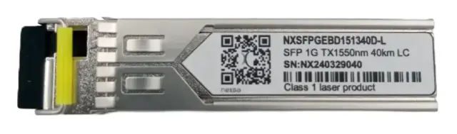Transceptor SFP Bidi 1000BASE-BX 1.25GBPS TX1550NM RX1310NM 40KM LC Monomodo DOM NXSFPGEBD141340D